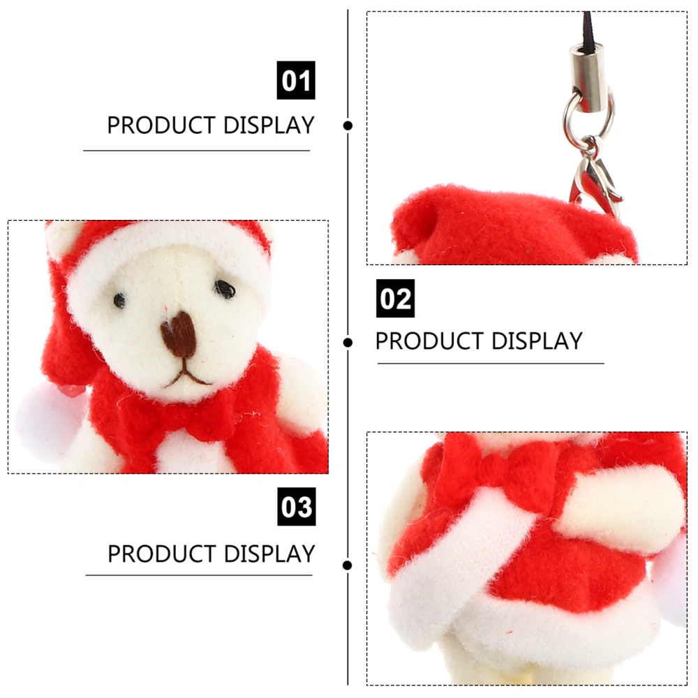 6Pcs Christmas Small Bear Dolls Adorable Cartoon Doll Toy Pendants Bag Pendants