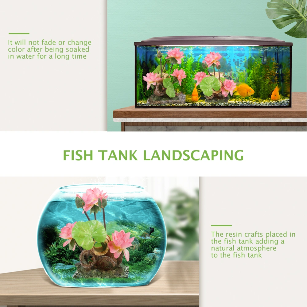 Fish Tank Ornament Aquarium Landscaping Decoration Simulation Water Lily