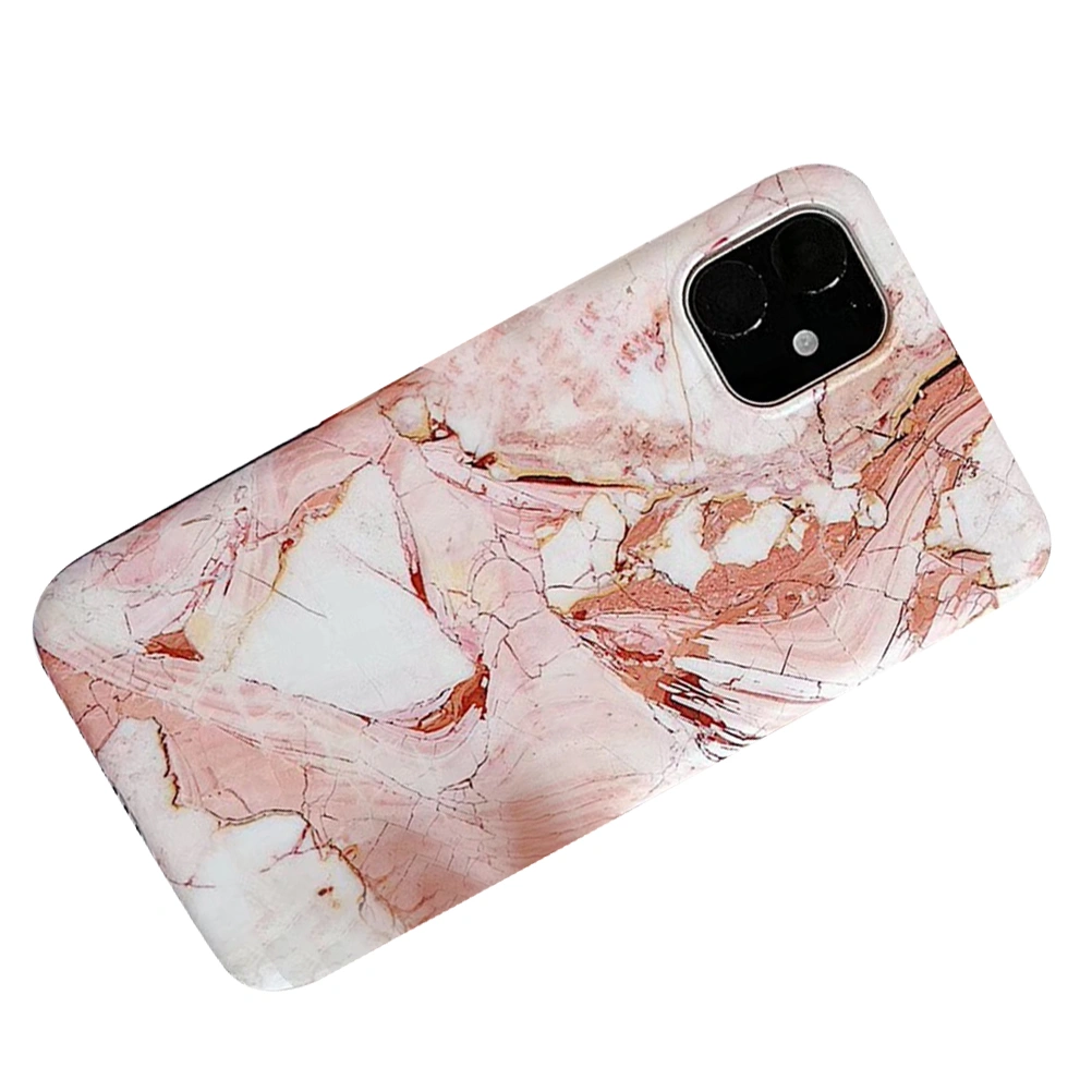 Phone Case Fashion Marble Texture Anti-fall Shockproof Phone Cover Phone Shell Compatible for iPhone 11 Pro Max (Red)
