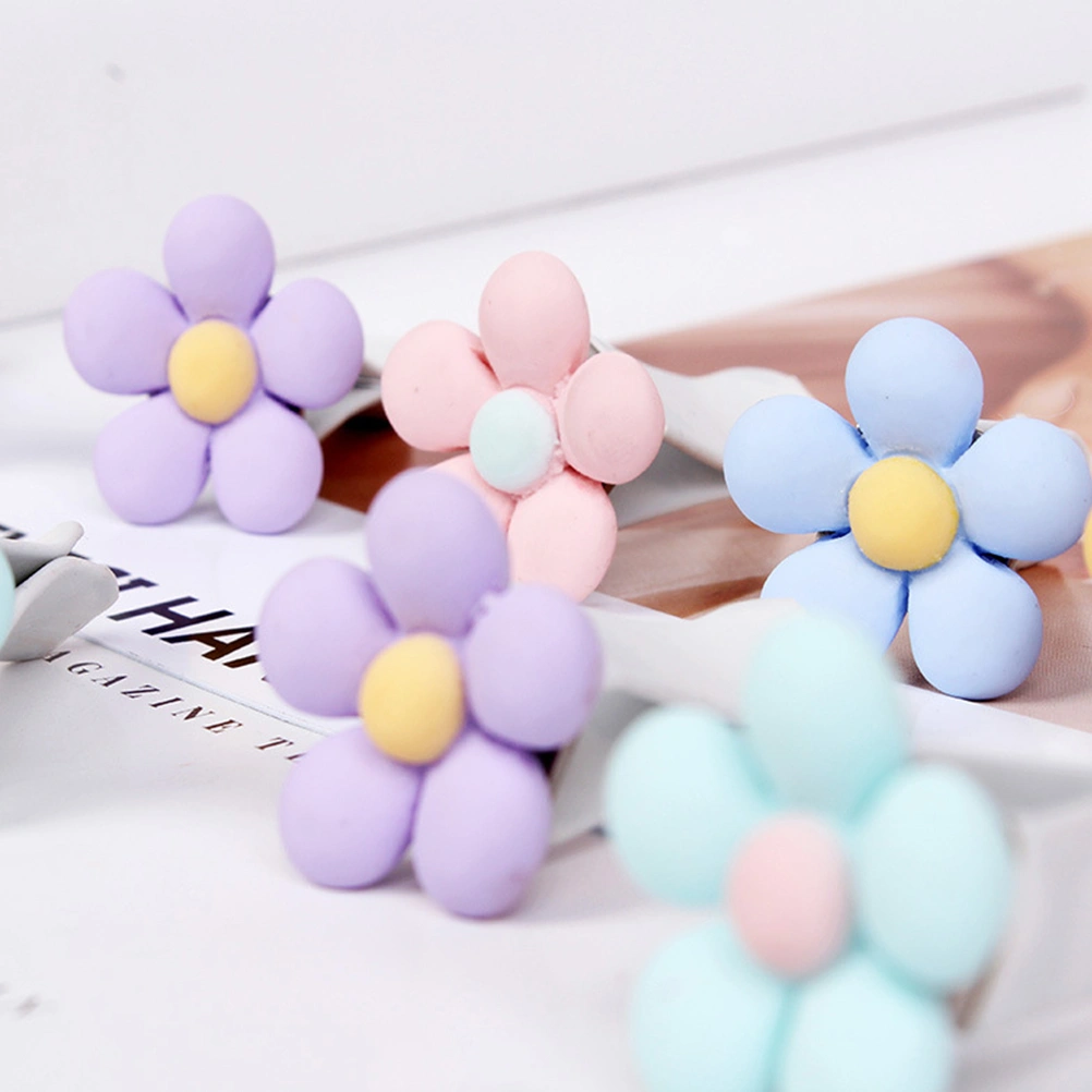 4pcs Car Air Outlet Clip Flower Theme Air Outlet Decoration Small Flower Clips
