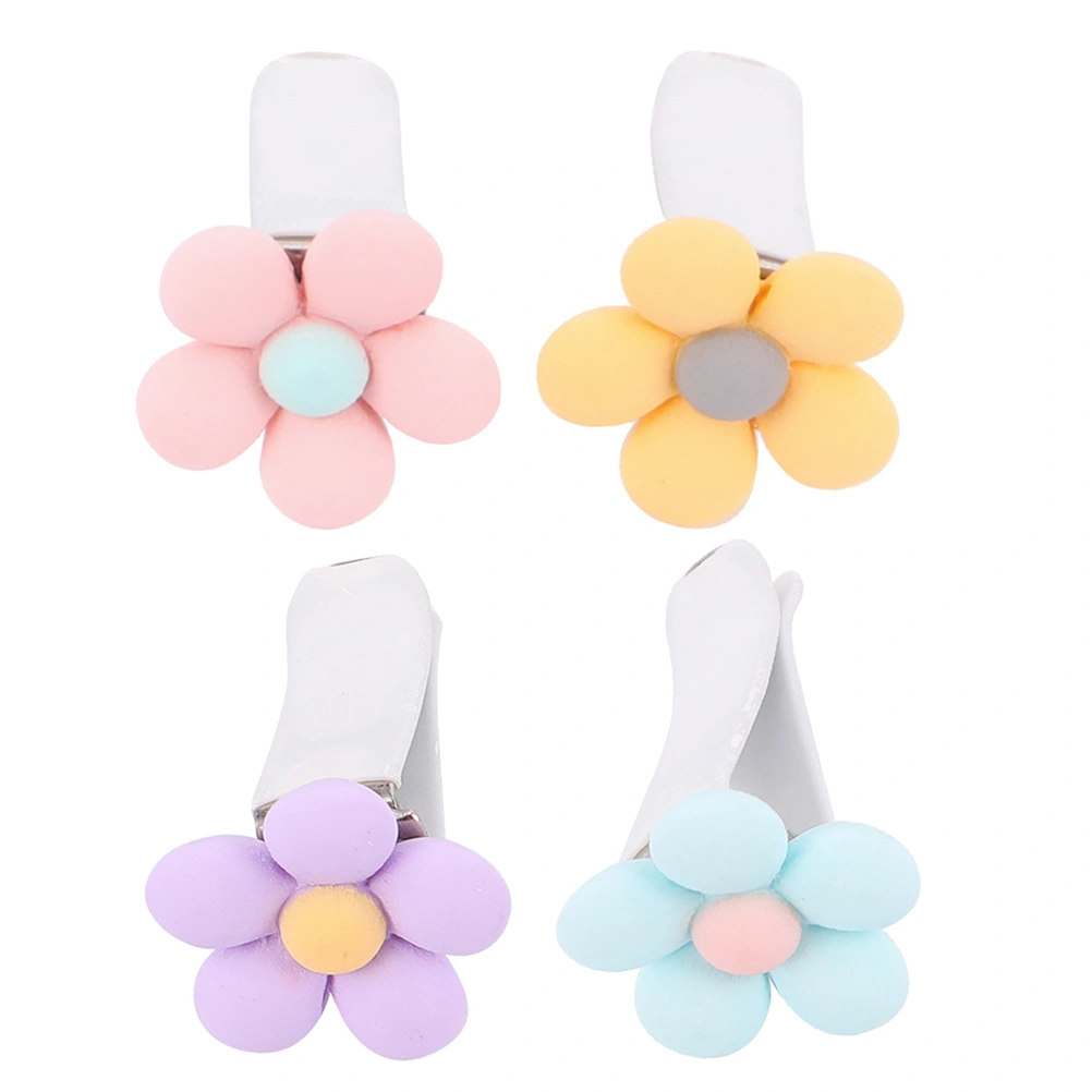 4pcs Car Air Outlet Clip Flower Theme Air Outlet Decoration Small Flower Clips