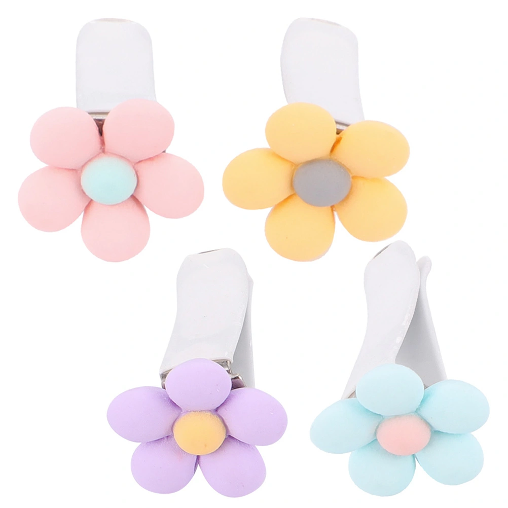 4pcs Car Air Outlet Clip Flower Theme Air Outlet Decoration Small Flower Clips