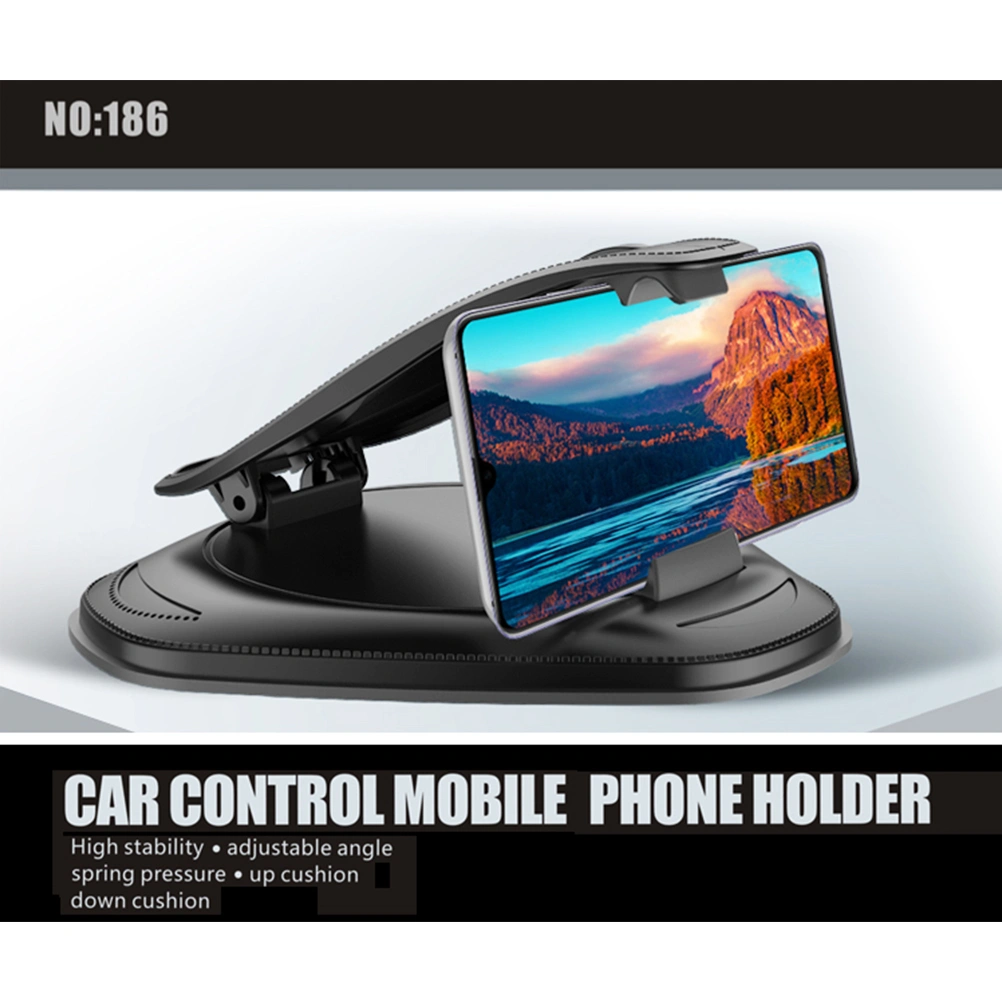Suction Cup Car Phone Stand GPS Multifunctional Adjustable Angle Car Phone Rack (Black)
