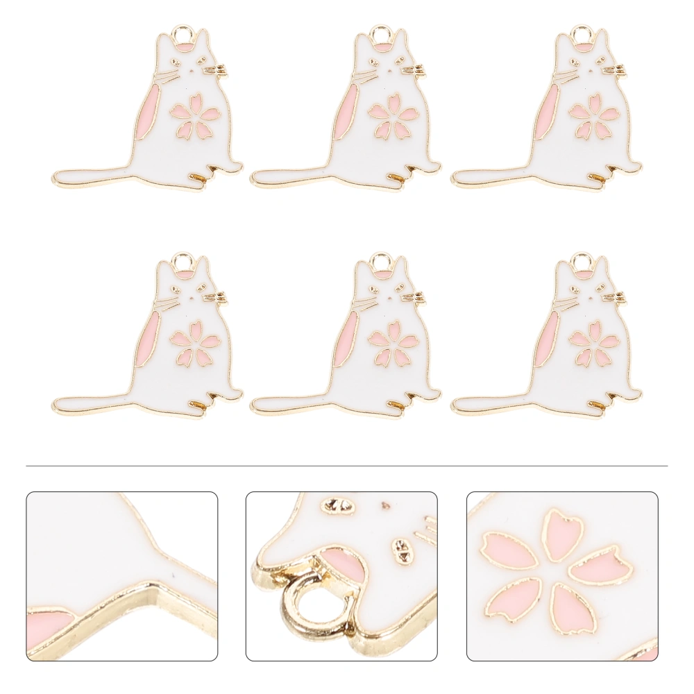 20pcs Delicate Cherries Cat Charm Lovely Cherries Cat Pendant Diy Charm