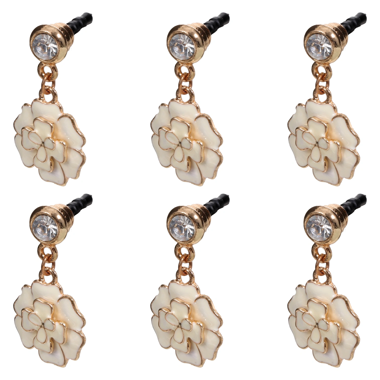 6 Pcs Durable Earphone Protectors Stylish Crafted Chic Dust Plugs (White)