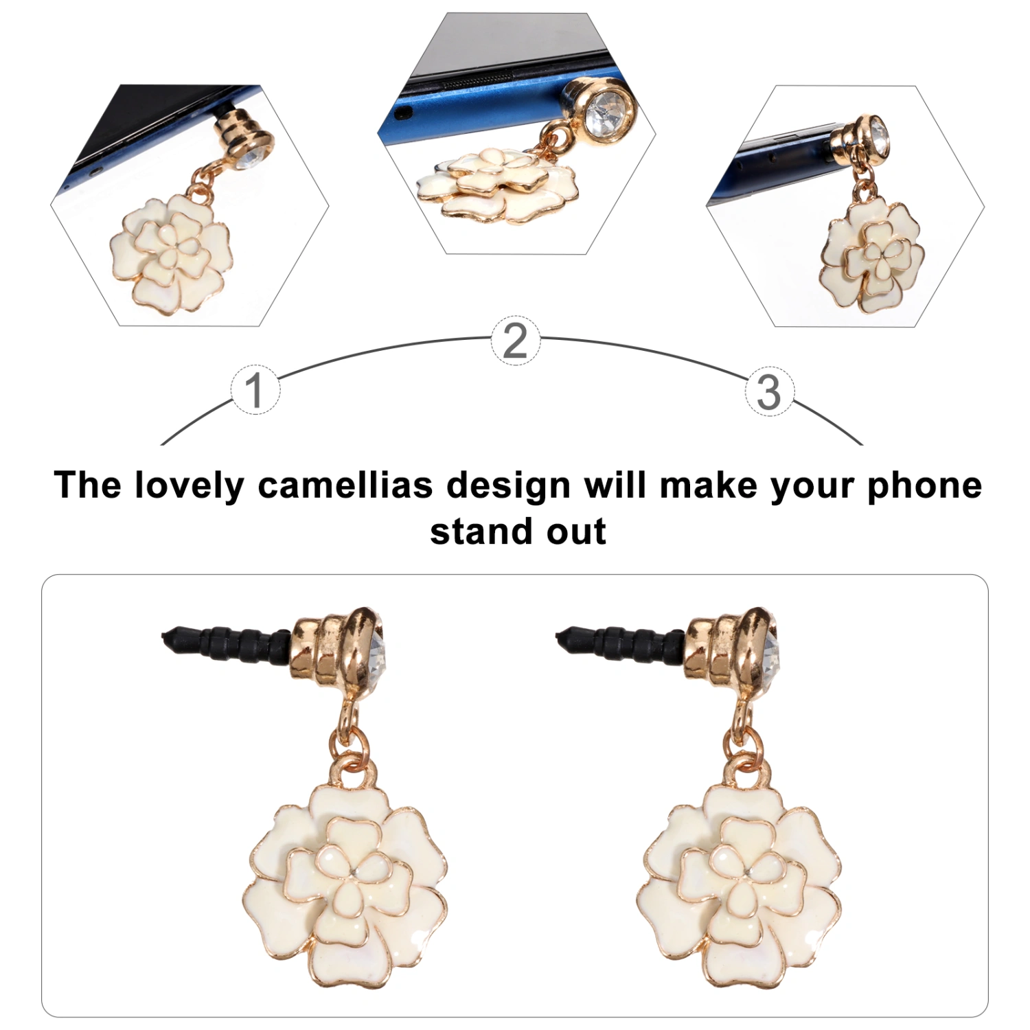 6 Pcs Durable Earphone Protectors Stylish Crafted Chic Dust Plugs (White)