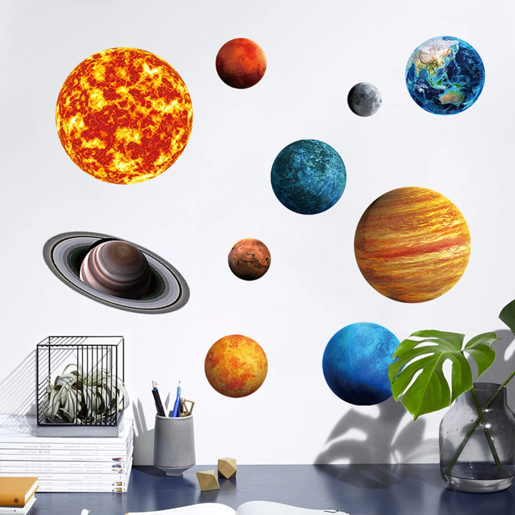 Fluorescent Wall Stick The Universe Planet Galaxy Children Room Bedroom Luminous Wall Stickers 22x22cm (The Earth)