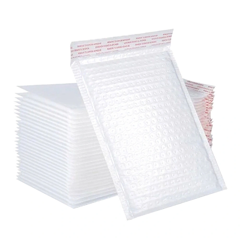 50Pcs Useful Bubble Mailing Bag Shockproof Packaging Bag Storage Pouch (White)