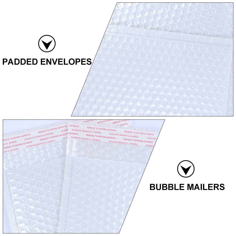 50Pcs Useful Bubble Mailing Bag Shockproof Packaging Bag Storage Pouch (White)