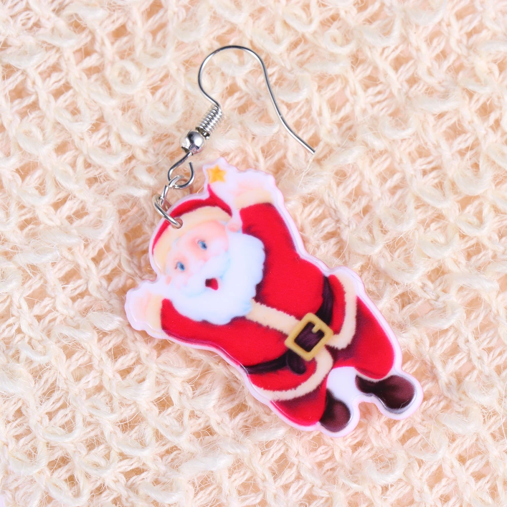 1 Pair Creative Christmas Santa Claus Earrings Earrings Christmas Ear Stud Stylish Earrings (Santa Claus)