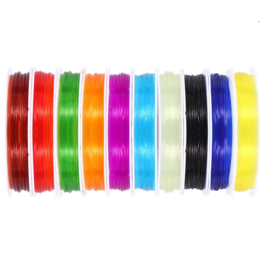 10 Rolls DIY Beading Wires Elastic Jewelry Strings Handmade Craft Thread Bracelet Making Silk for Women Girls Students 0.8