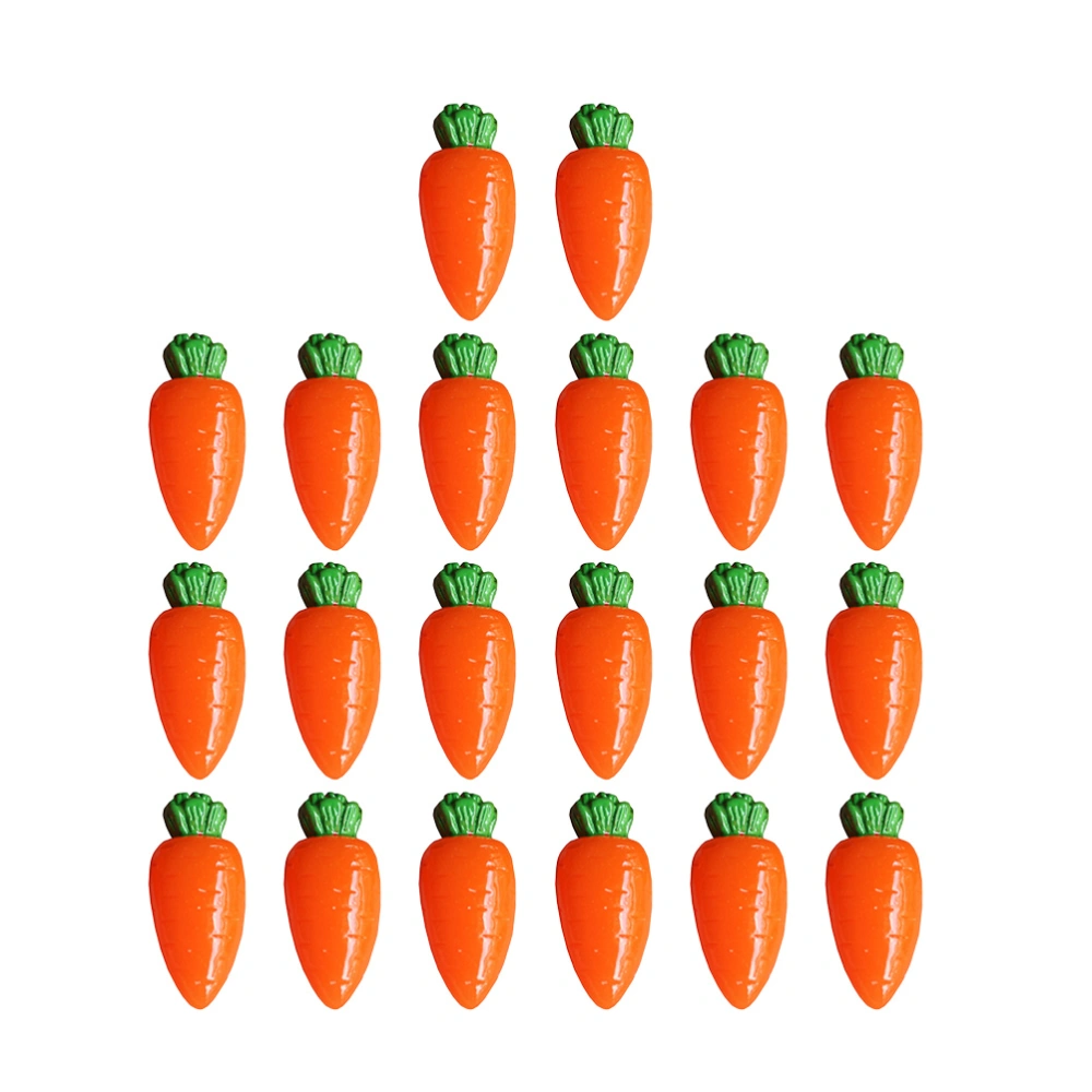 20pcs Flatback Carrot Charms DIY Resin Carrot Craft Embellishments Making Supplies