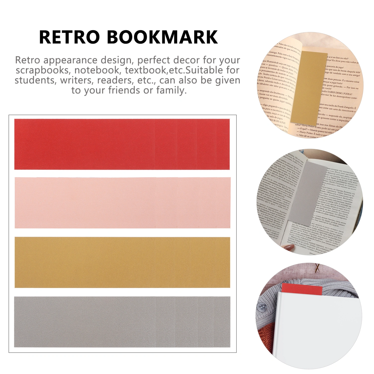 4 Bags Retro Paper Bookmark DIY Reading Bookmark Book Decorative Bookmark