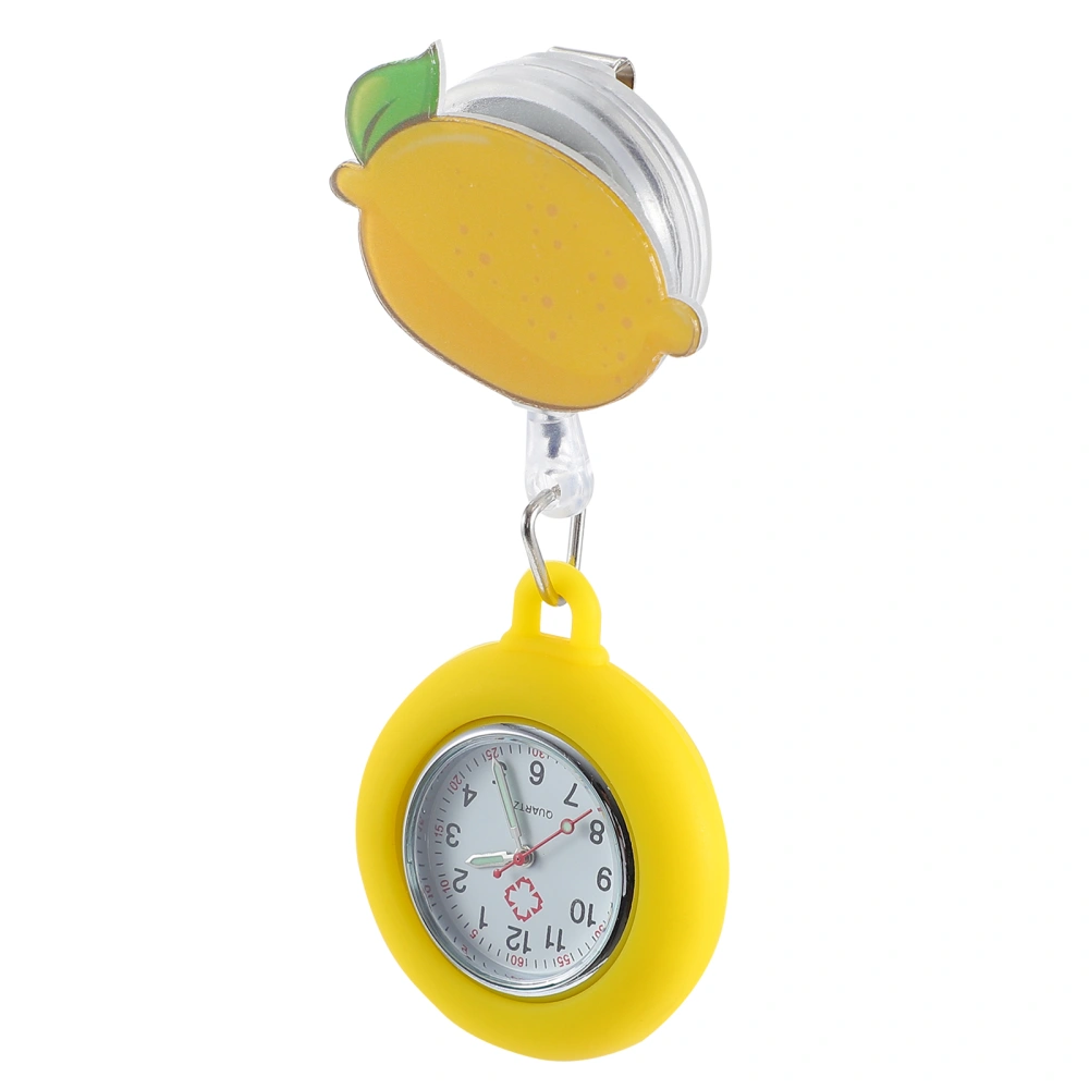 1pc Lemon Nurse Pocket Watch Luminous Pocket Watch Retractable Chest Watch