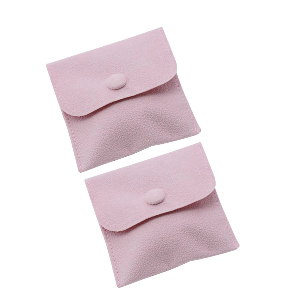 2pcs Chic Jewelry Bag Stylish Presents Bag Gift Storage Pouch Jewelry Pouches Necklace Bag for Women Girls - Pink (L Size)