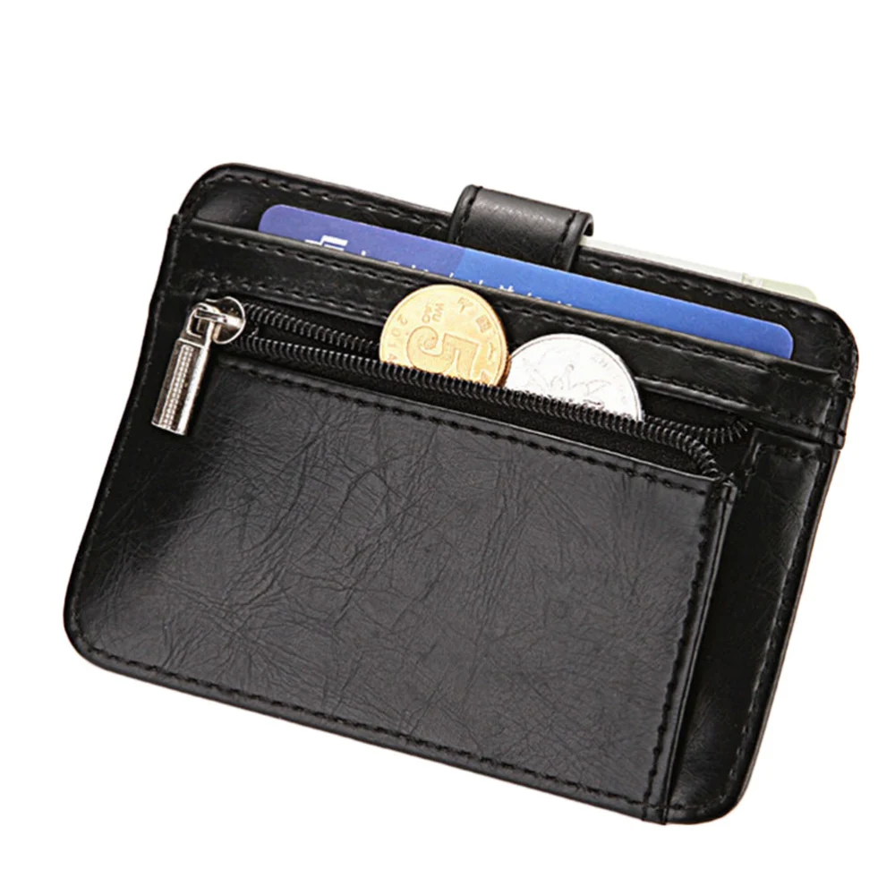 Creative Fold Purse PU Leather Wallet Multi-card Wallet for Men Black