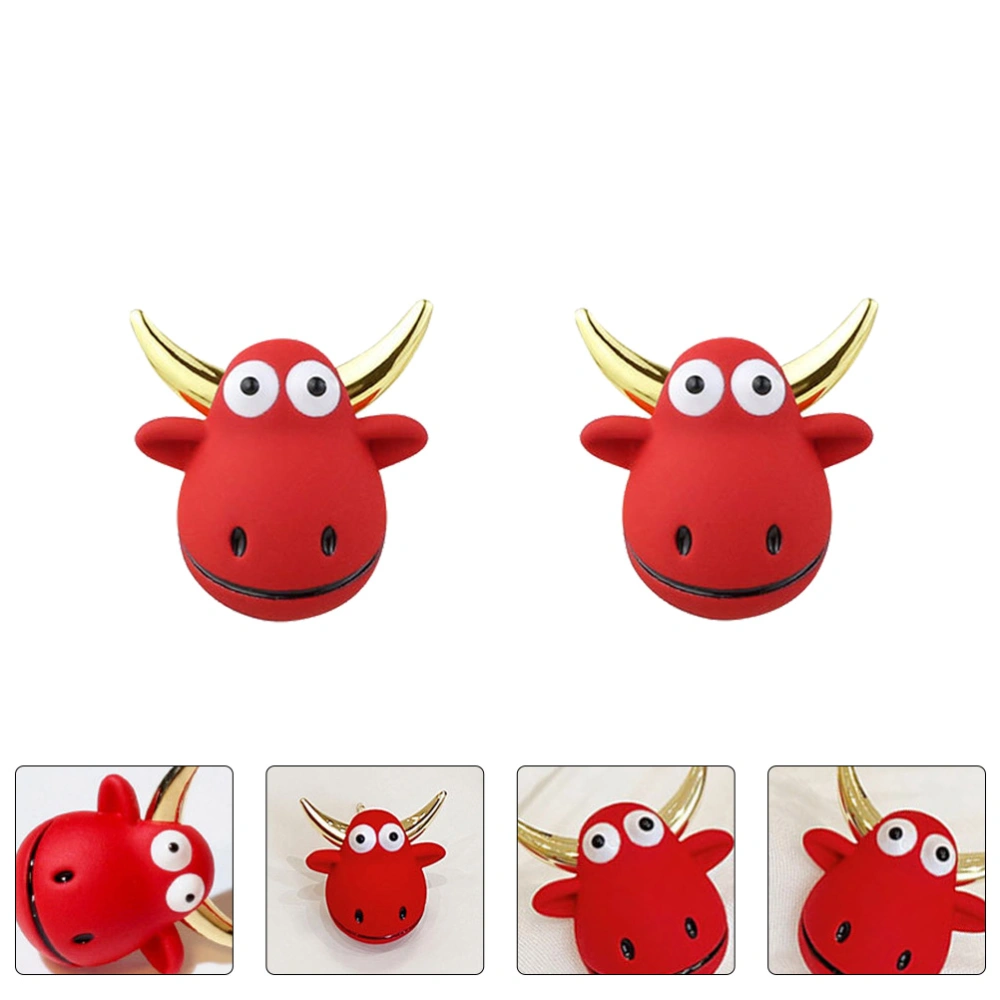 1 Pair New Year Ox Earring Chic Party Chinese Zodiac Ear Jewelry (Paint Ox)