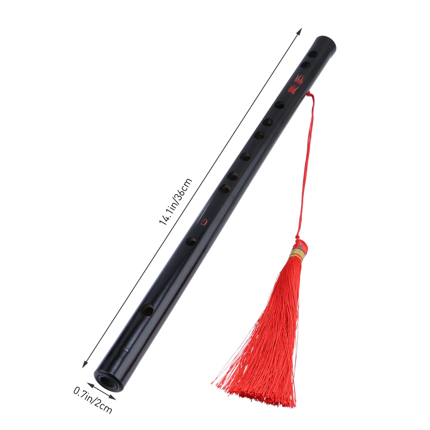 Black Bamboo Flute with Tassels Chinese Traditional Musical Instrument