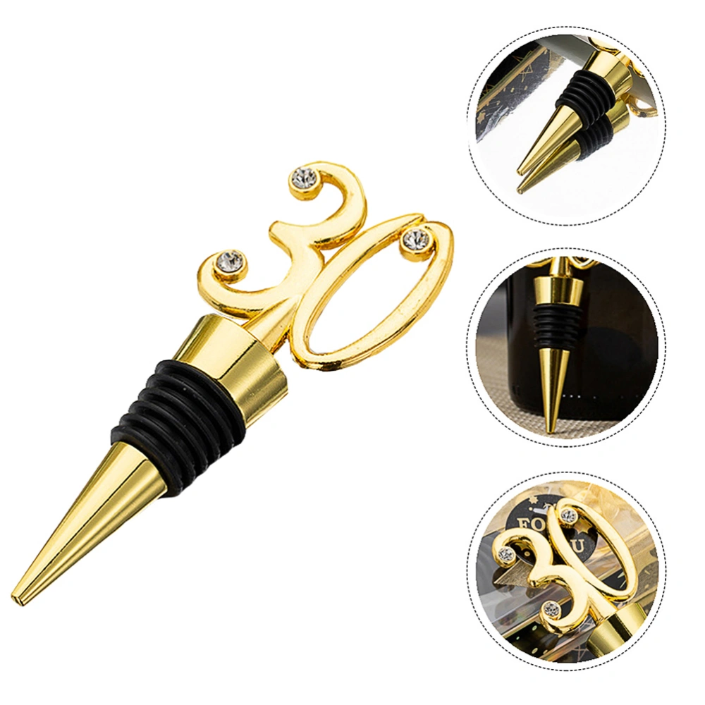 2pcs Thirty Number Shape Wine Bottle Plugs Alloy Wine Bottle Stoppers Wine Corks