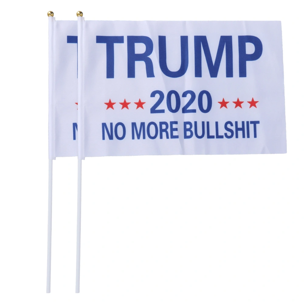 2Pcs 20x30cm Trump No More Bullshit Flag Banner Donald Trump Flag Hand Waving Banner Grommet