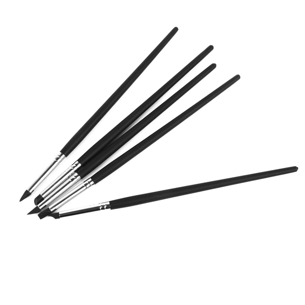 5pcs Flexible Clay Sculpting Shapers Wipe Out Tools (Black)