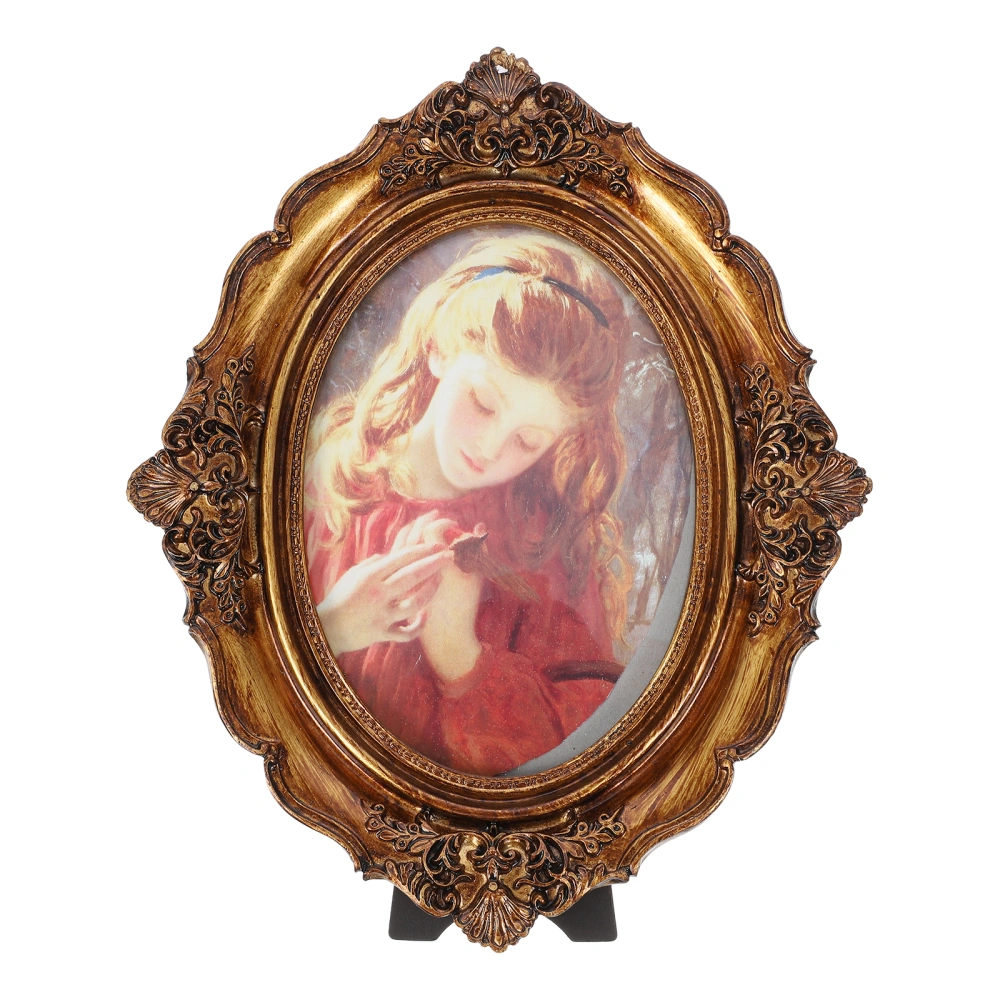 Vintage Picture Frame Oval Picture Frame Tabletop Resin Photo Display Frame