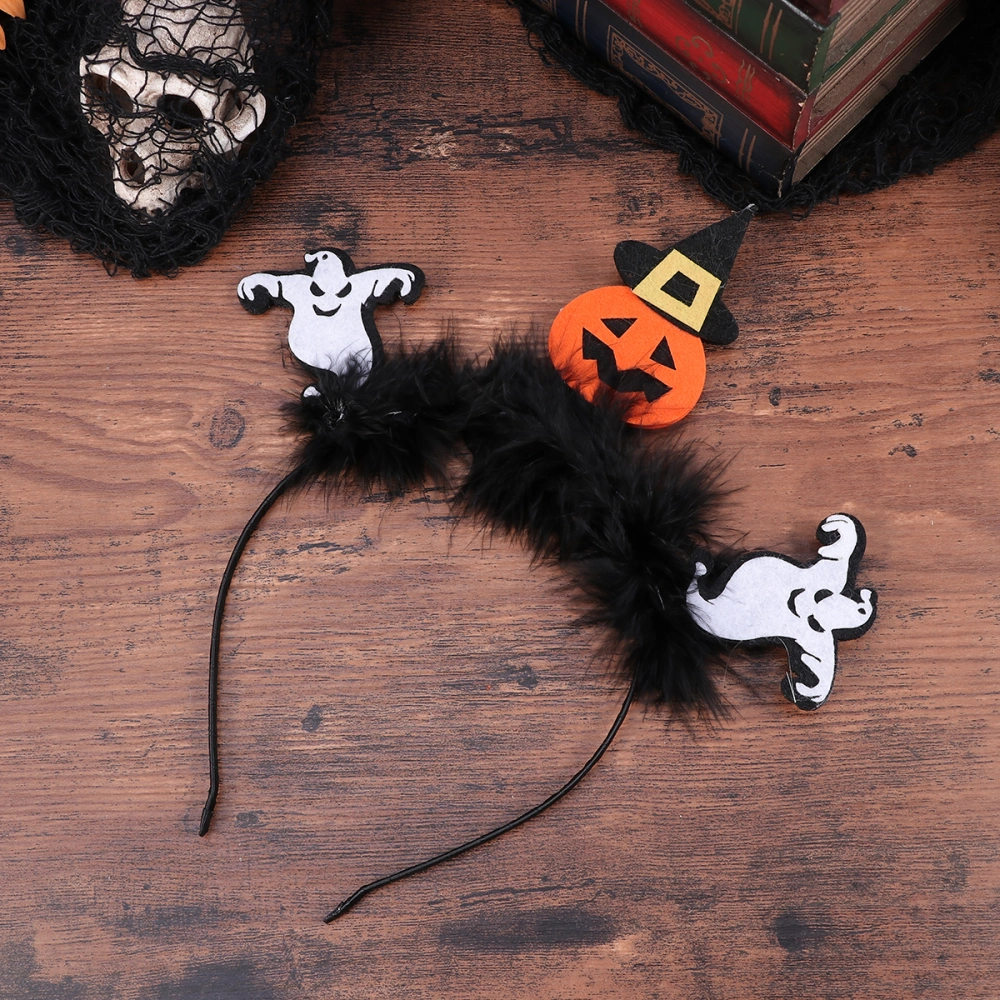 Pumpkin and Ghost Shape Headband Novelty Halloween Hair Headpiece Hairband Carnival Masquerade Party Cosplay Costume Accessory