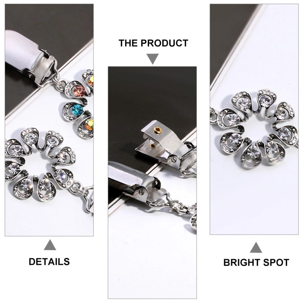 1 Set 2 Pcs Practical Alloy Vintage Shawl Clips Beautiful Flower Sweater Clips