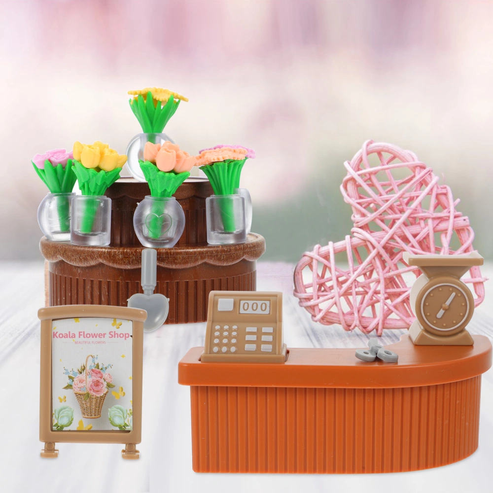 1 Set Mini Flower Shop Ornaments Micro Landscape Miniature Flower Ornament