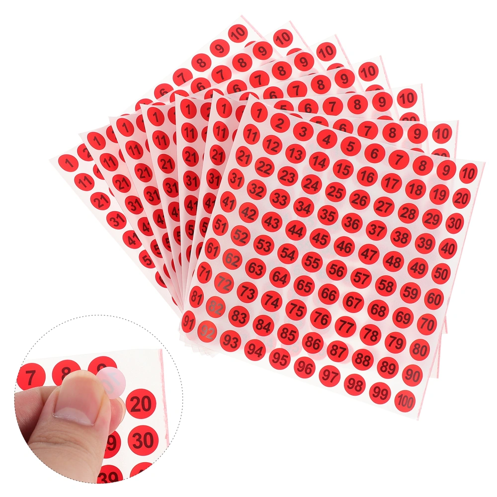 100pcs Round Number Stickers Unique Number Pasters Round Number Pasters