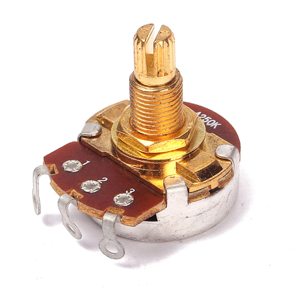 Gold Guitar Potentiometer A250K Split Shaft Pots Audio Tone Switch Control GP111