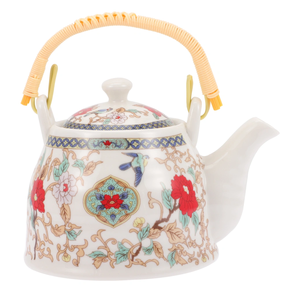 Ceramic Tea Pot Delicate Teakettle Tea Pot with Handle Tea Making Pot with Strainer Mesh