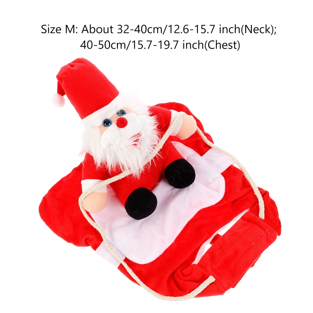 1Pc Christmas Pet Dog Clothes Santa Riding on Dog Costume Pet Outfits Clothes for Party Dress Up Festival Decoration Cosplay Costume (Red Size M)