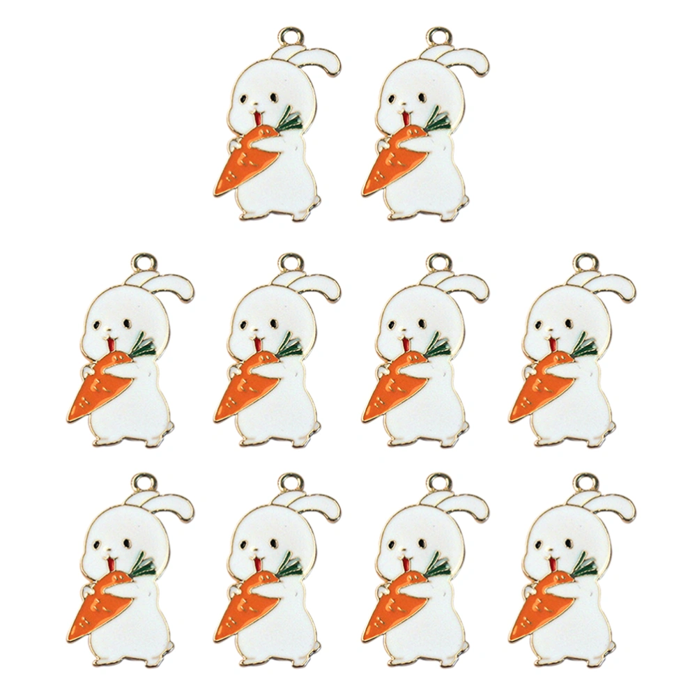 10 Pcs DIY Rabbit Charms Bunny Shaped Jewelry Adorns Rabbit DIY Jewelry Ornament