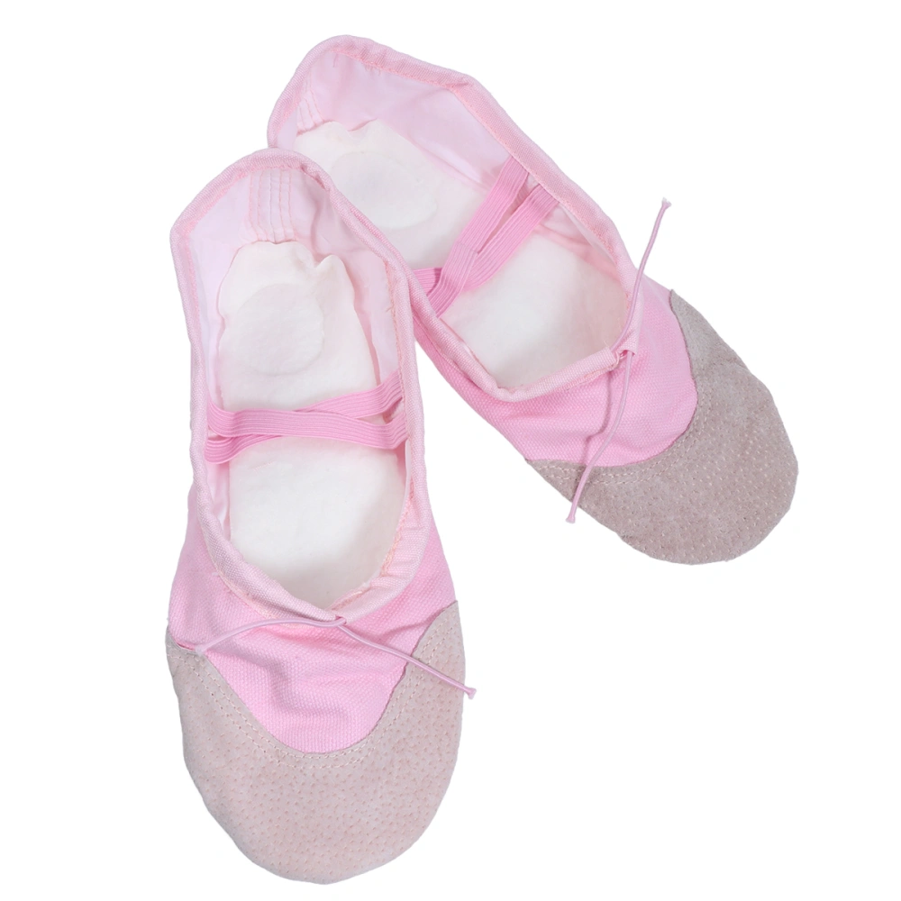 Non-slip Ballet Shoes with Soles Durable Dancing Shoes for Children Adults Pink Adult Style Size 38