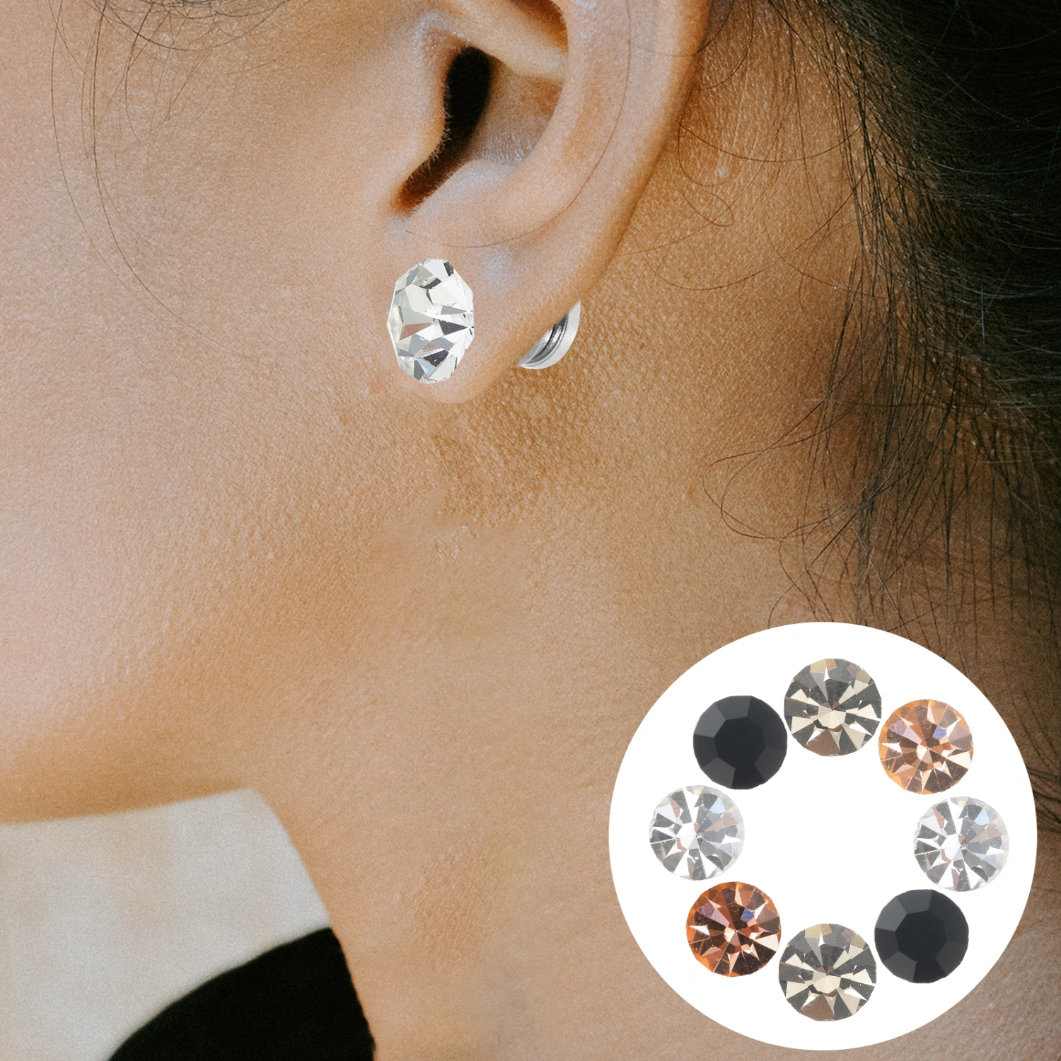 4 Pairs of Decorative Magnetic Earrings Delicate Fake Earrings Metal Magnet Earrings