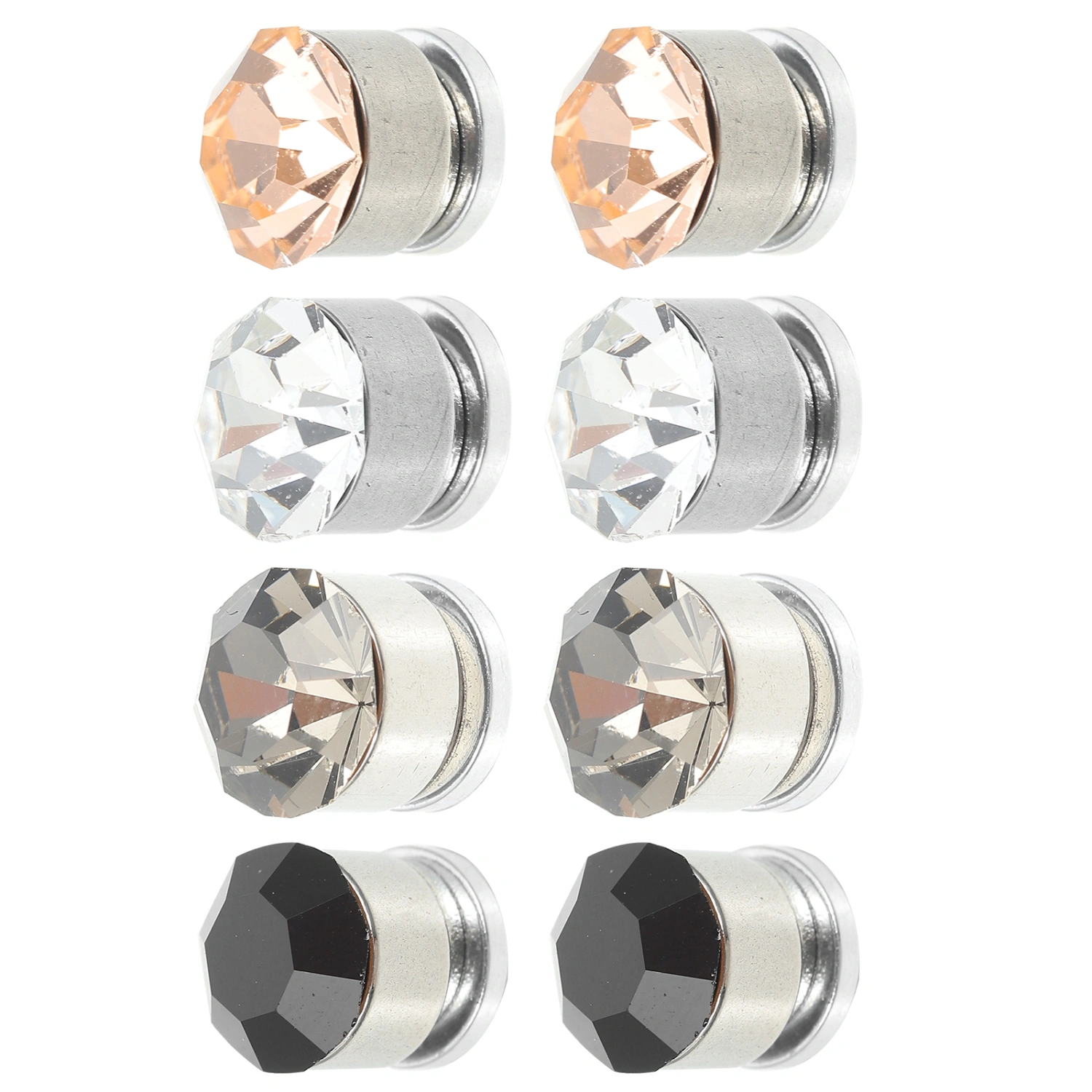 4 Pairs of Decorative Magnetic Earrings Delicate Fake Earrings Metal Magnet Earrings
