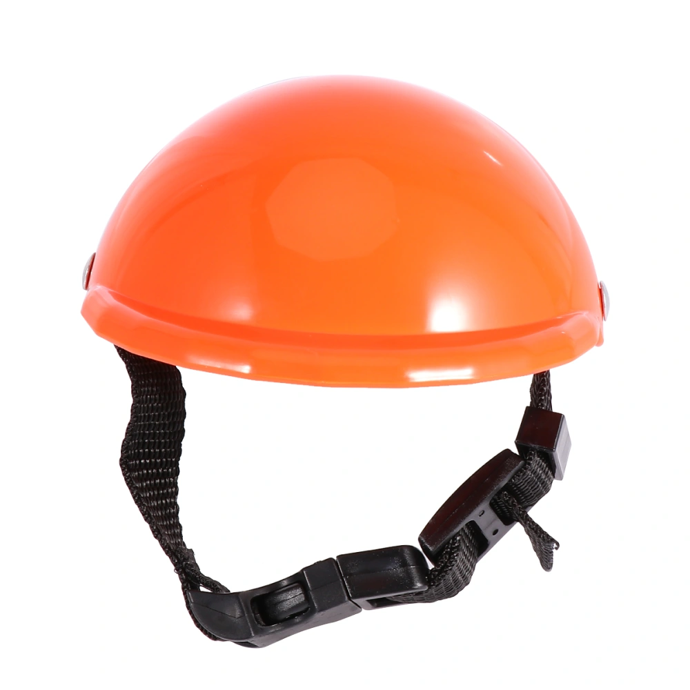 1pc Pet Puppy Dog Helmet Safety Hat Puppy Sun Rain Protection Pet Supplies (Orange 5 Inches M)