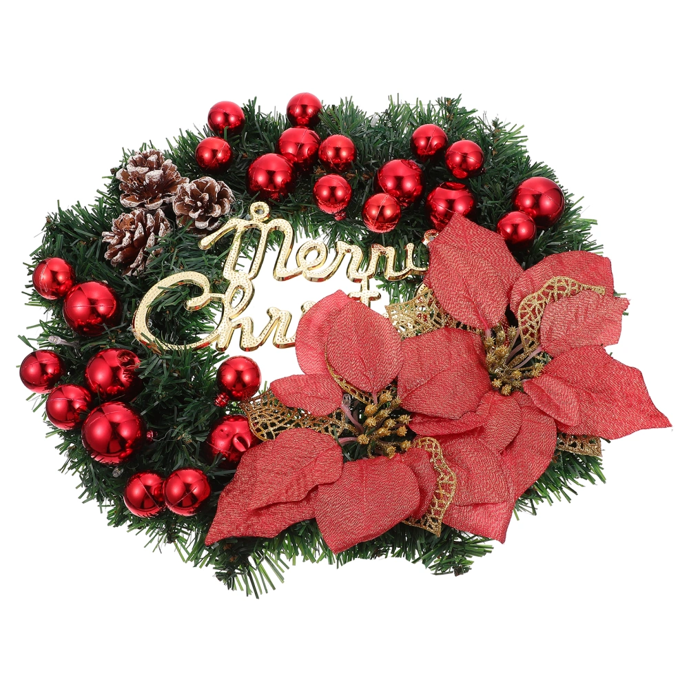 1Pc Artificial Flower Hanging Decor Christmas Romantic Lighting Wreath Decor