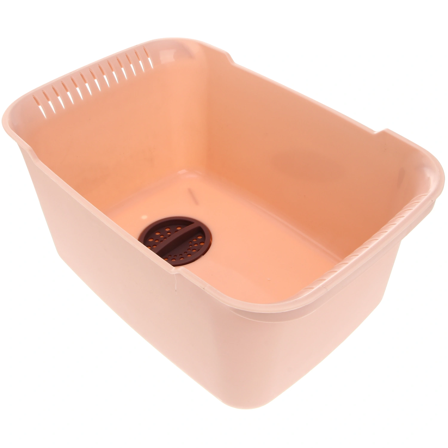 1PC Washing Basket Plastic Kitchen Strainer Basket Fruit and Vegetable Washing Basket (Pink)