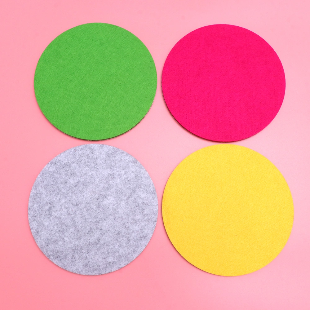 8pcs Creative Memo Board Colorful Round Felt Mural Sticker Multifunctional Wall Decals Smart Collect Board with 10pcs Round Push Wall Decor Supplies for Photos Memos Display