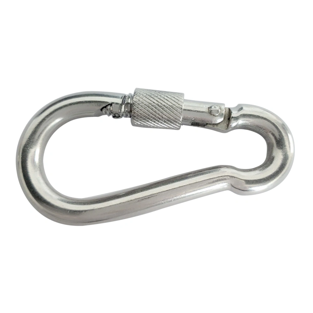 Stainless Steel Spring Snap Hook Carabiner Clip Spring Buckle Fastener Clip Keychain (M6)