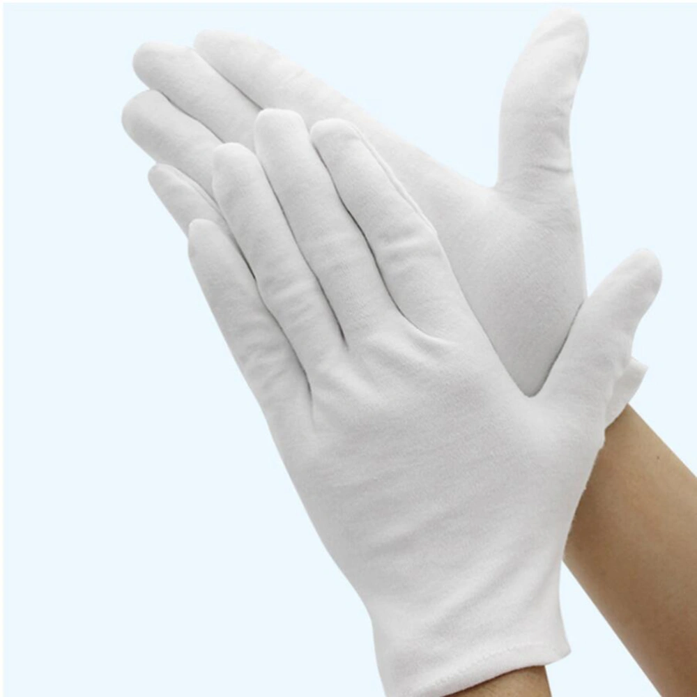 20 Pairs of Thickened Cotton Gloves Workwear Gloves Industrial Work Gloves Breathable Party Etiquette Gloves - Size XL (White)