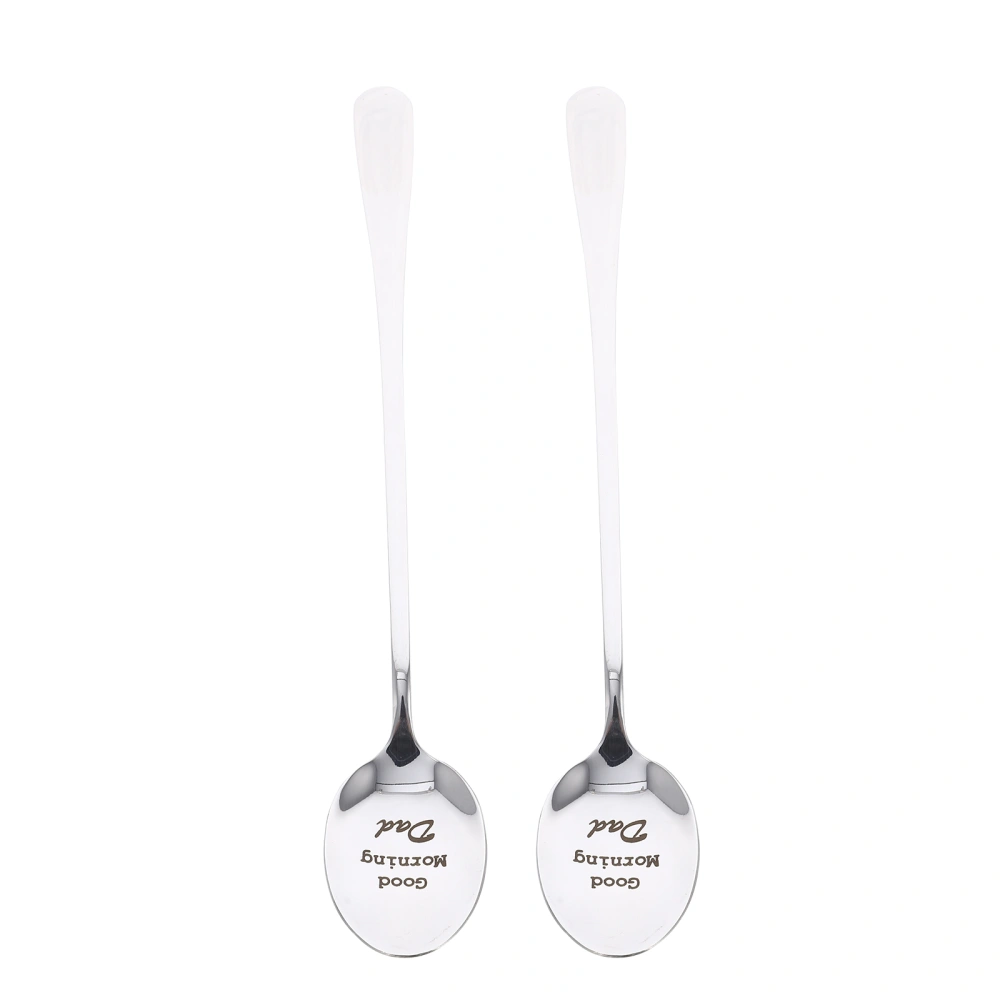 2pcs Soup Serving Spoons Kitchen Spoons Stainless Steel Long Handle Spoons