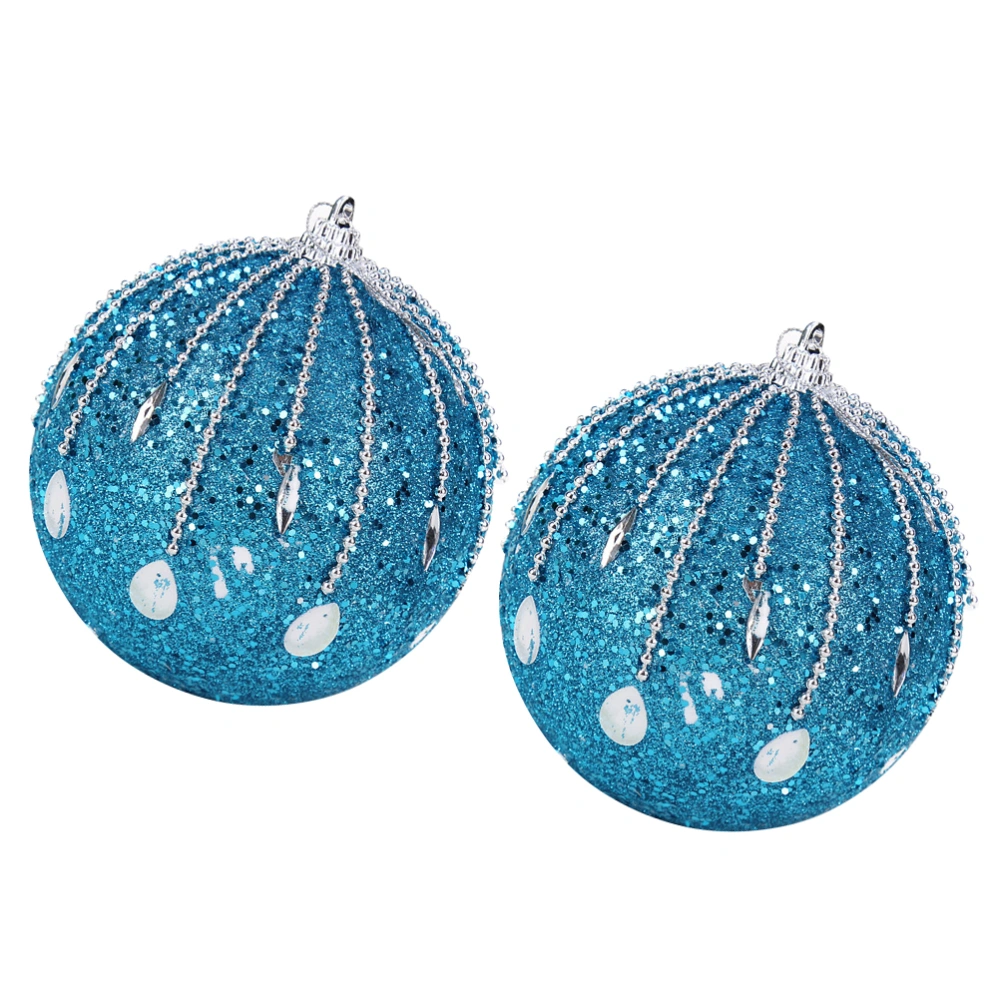 2PCS Decorative Xmas Tree Ball Hanging Balls for Xmas Party Holiday Wedding