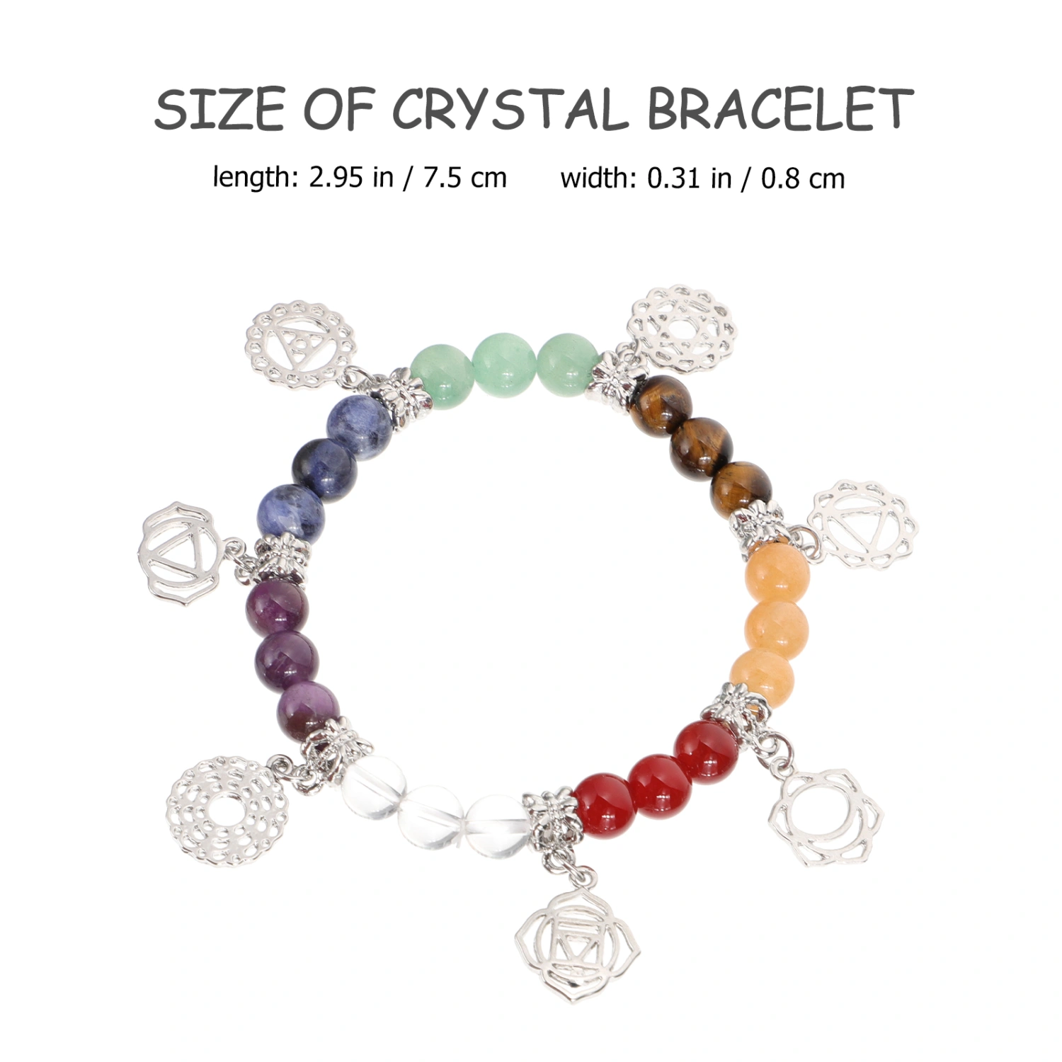 1Pc Crystal Alloy Energy Bracelet Seven Chakras Bracelet Decor (Assorted Color)