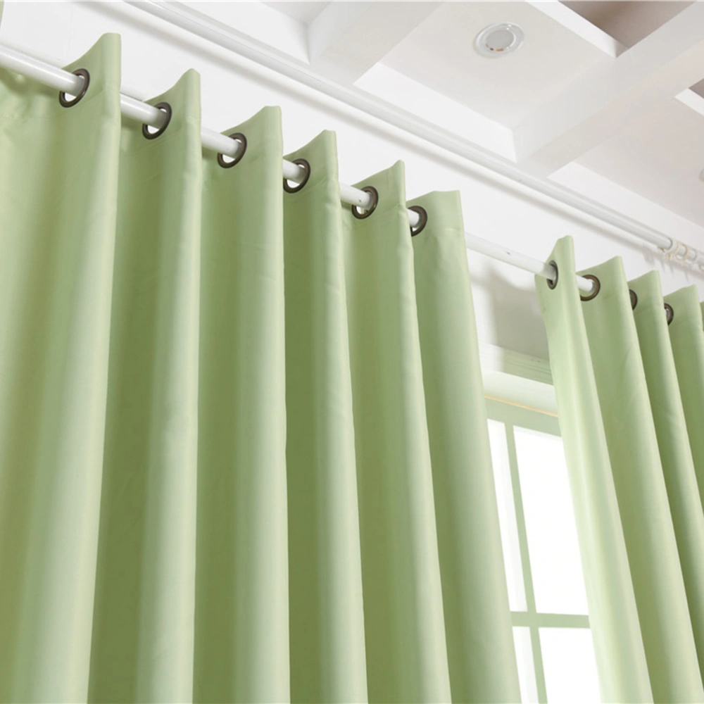 Ultra Sleep Well Energy Saving Thermal Insulated Textured Thick Linen Pair Curtains Blackout Curtains Room Darkening Curtains Textured Grommet Window Curtains for Living Room Size 100*130 (Light Green)