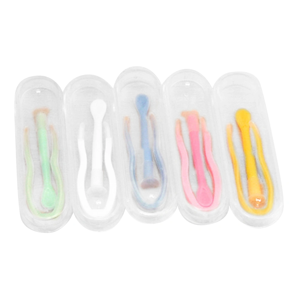 5pcs Lenses Tweezers Suction Stick Wearing Remover for Travel Home Office (Orange, Blue, Green, Pink, White, Each Color Has 1pcs)