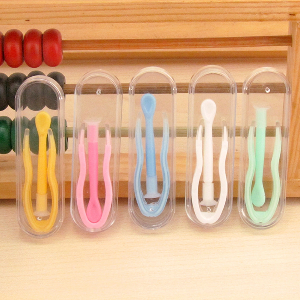 5pcs Lenses Tweezers Suction Stick Wearing Remover for Travel Home Office (Orange, Blue, Green, Pink, White, Each Color Has 1pcs)