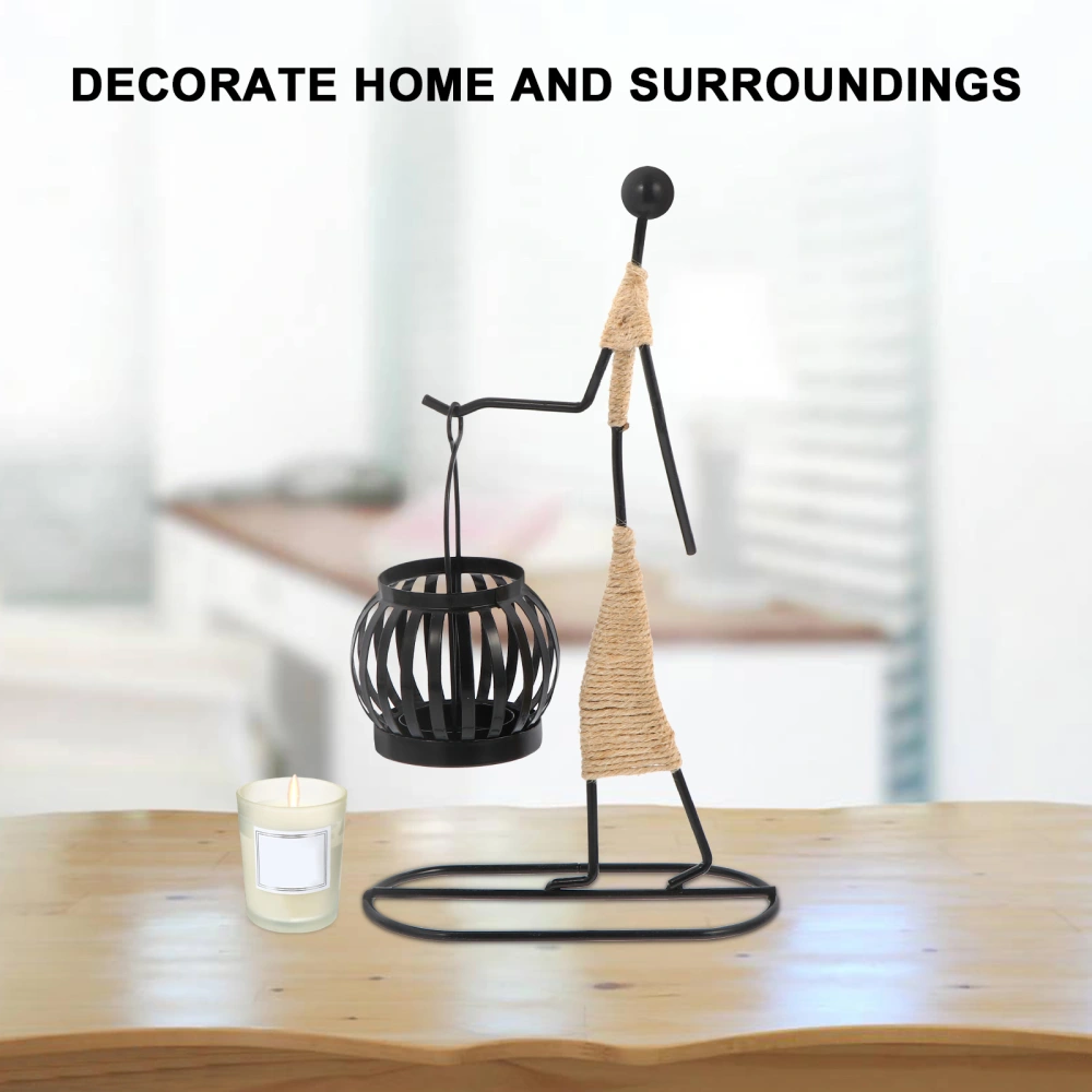 1 Pc Retro Style Candlestick Iron People Shape Candle Holder Home Decor